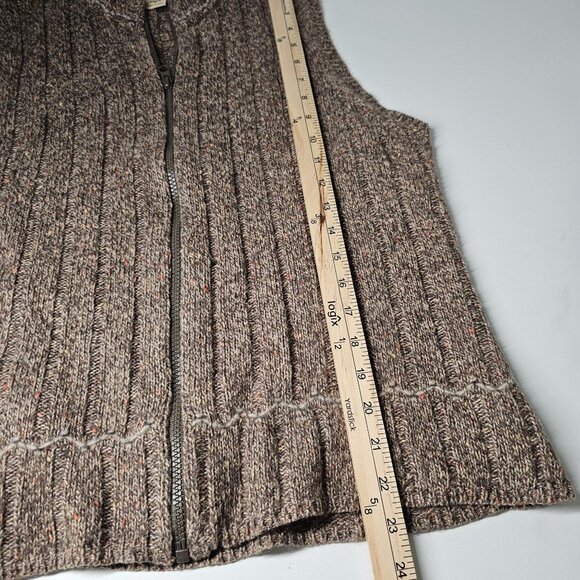 Woolrich Hickory Heather Vest Women's M Brown Wool Blend Full Zip Ribbed - Picture 10 of 11